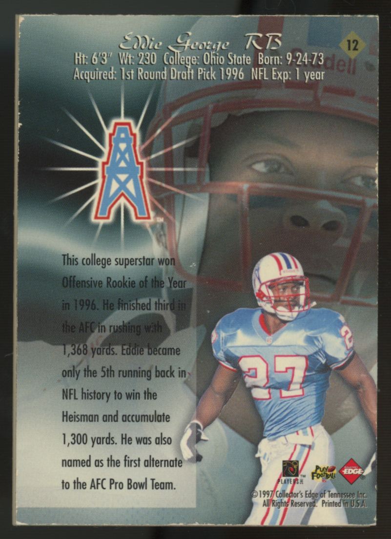 1997 Collector's Edge Eddie George Gamegear Quads Shoe Patch #12