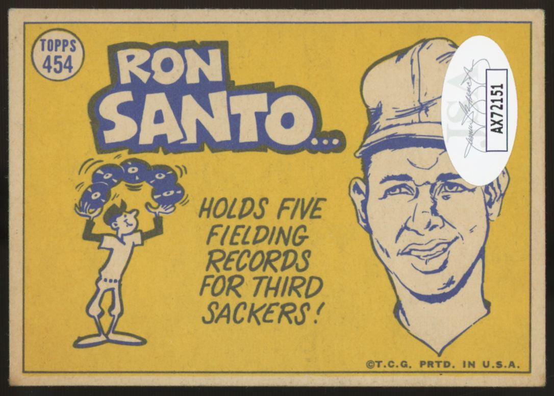 1970 Topps Ron Santo Signed Autographed The Sporting News #454 JSA