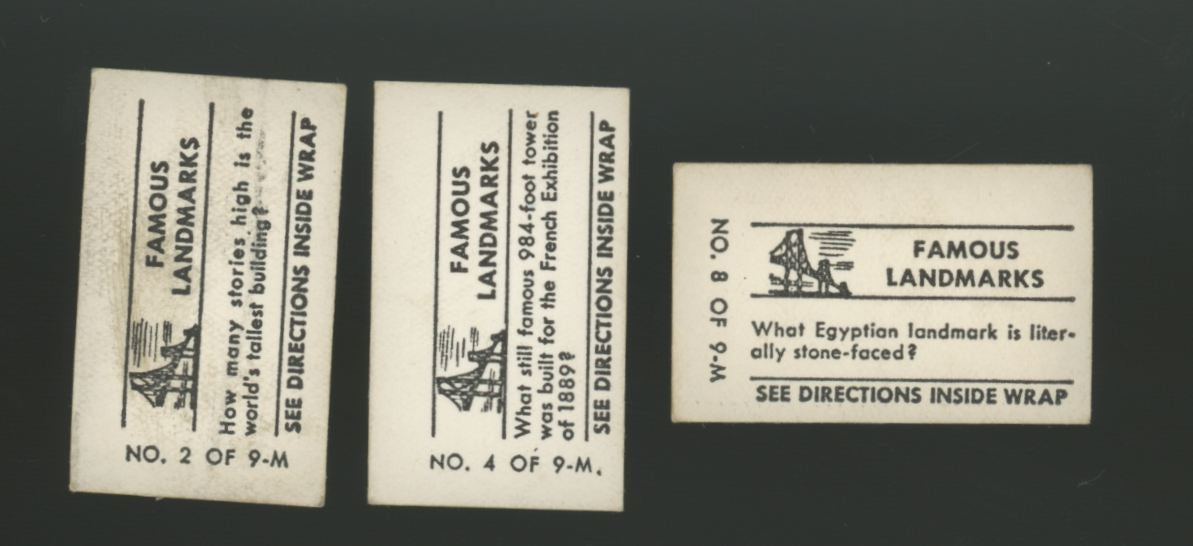 1948 Topps Magic Famous Landmarks Lot of 3 Low Grade