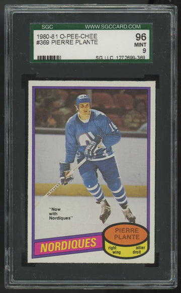 1980-81 O-Pee-Chee Pierre Plante #369 SGC 9