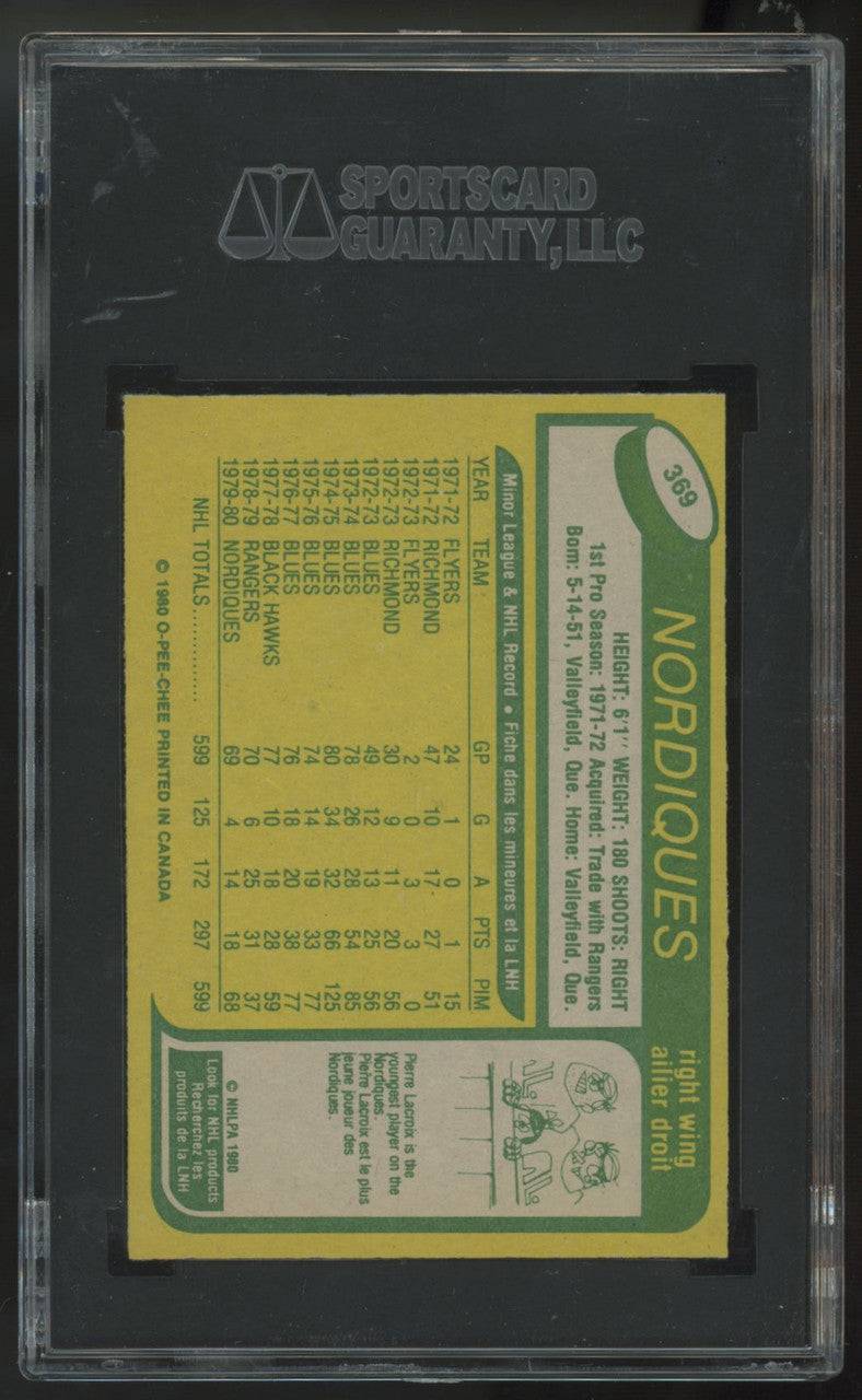 1980-81 O-Pee-Chee Pierre Plante #369 SGC 9