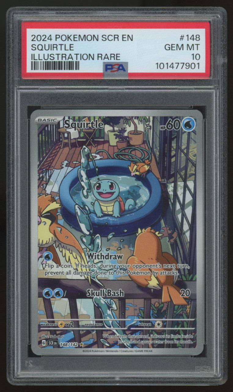 2024 Pokemon Squirtle Stellar Crown Illustration Rare #148 PSA 10