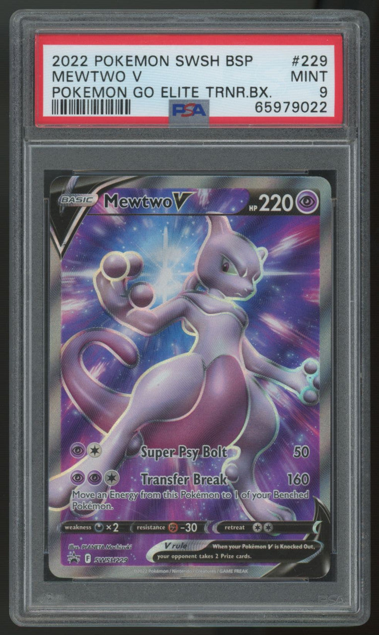 2022 Pokemon Mewtwo V Go Elite Trainer Box Promo #229 PSA 9