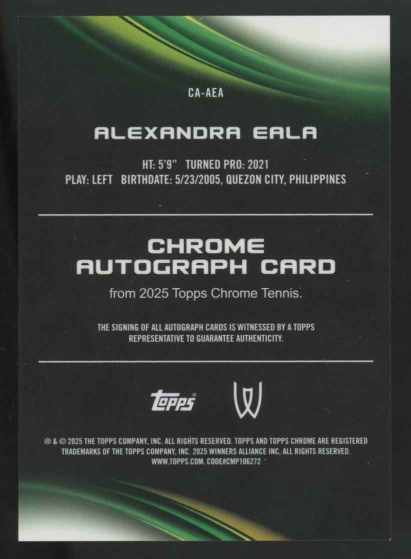 2025 Topps Chrome Alexandra Eala Auto #CA-AEA