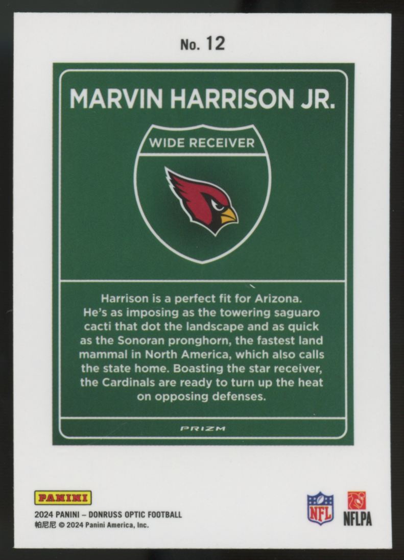 2024 Donruss Optic Marvin Harrison Jr. RC Downtown SSP #12