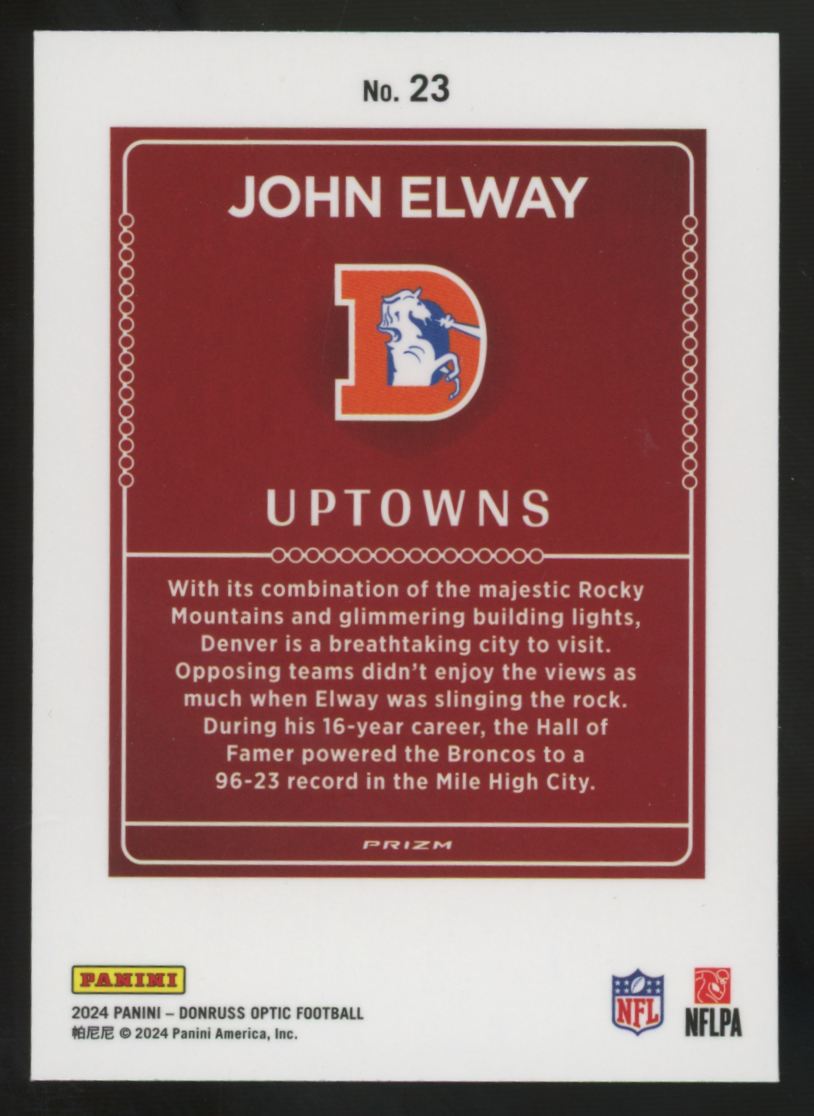 2024 Panini Donruss Optic John Elway Uptowns SSP #23