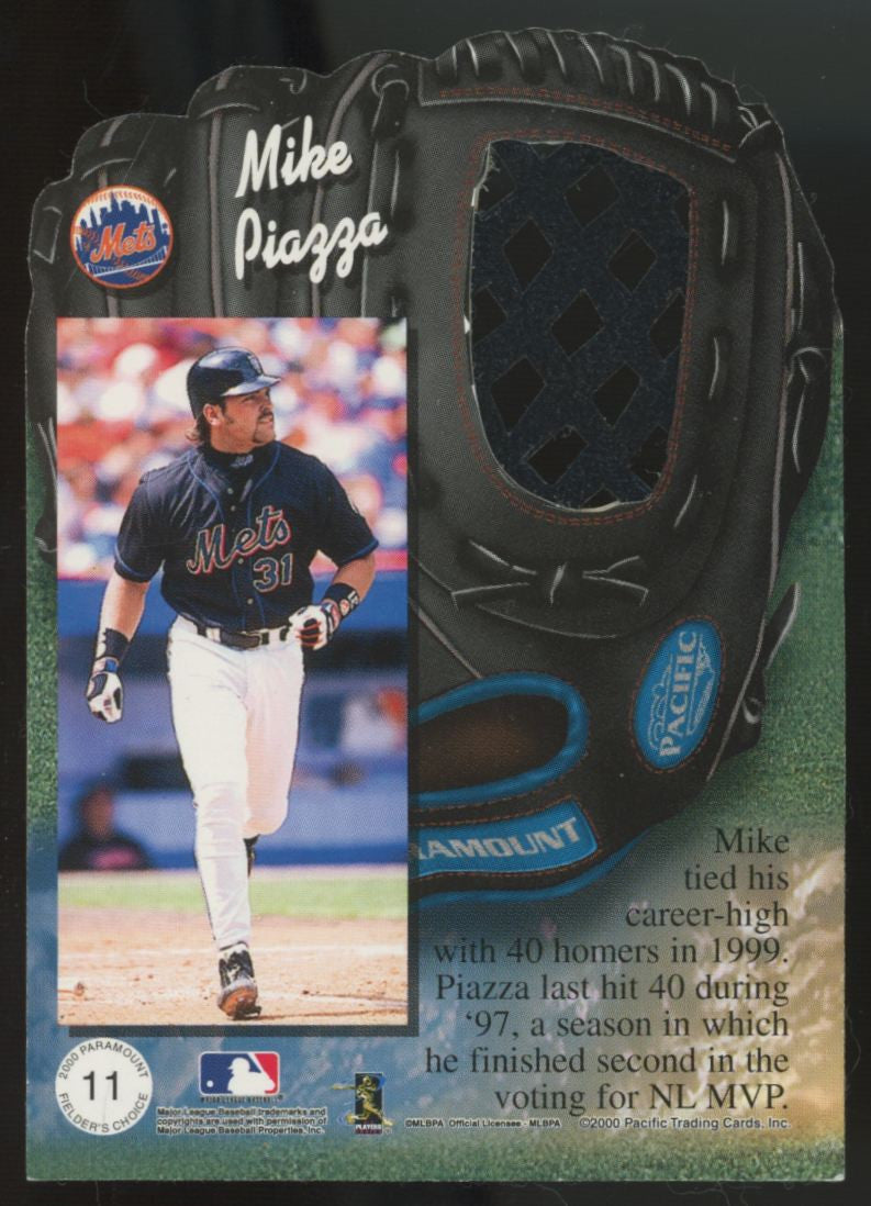 2000 Pacific Paramount Mike Piazza Fielder's Choice Gold Glove Die Cut /10 #11