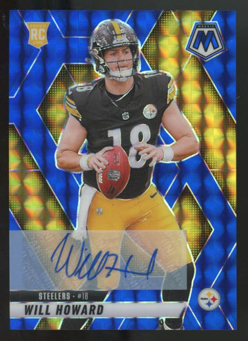 2025 Panini Mosaic Will Howard RC Blue Auto /99 #318