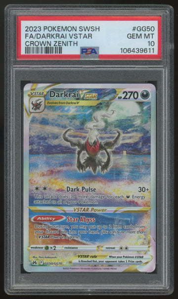 2023 Pokemon Darkrai VSTAR Crown Zenith Full Art #GG50 PSA 10