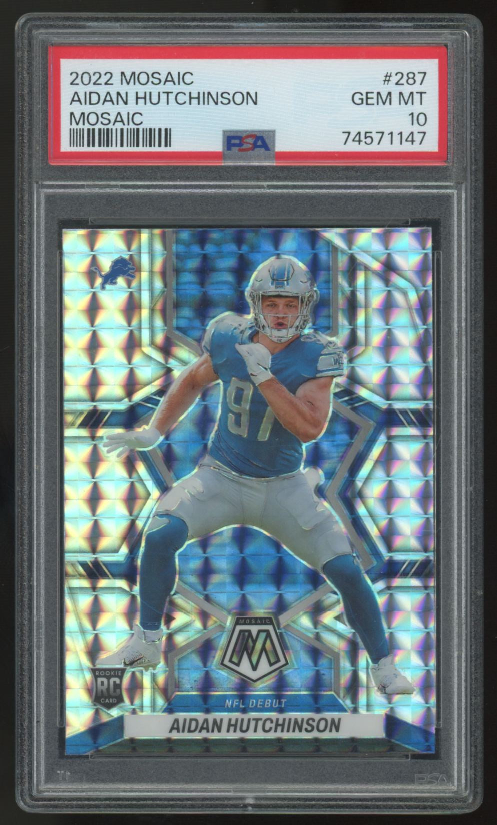 2022 Panini Mosaic Aidan Hutchinson RC #287 PSA 10
