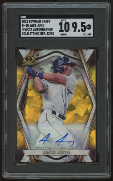 2022 Bowman Draft Jace Jung Invicta Auto Gold /50 #BI-10 SGC 9.5 10