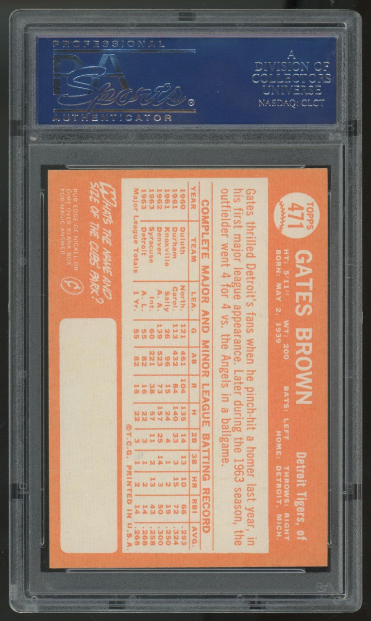 1964 Topps Gates Brown #471 PSA 7