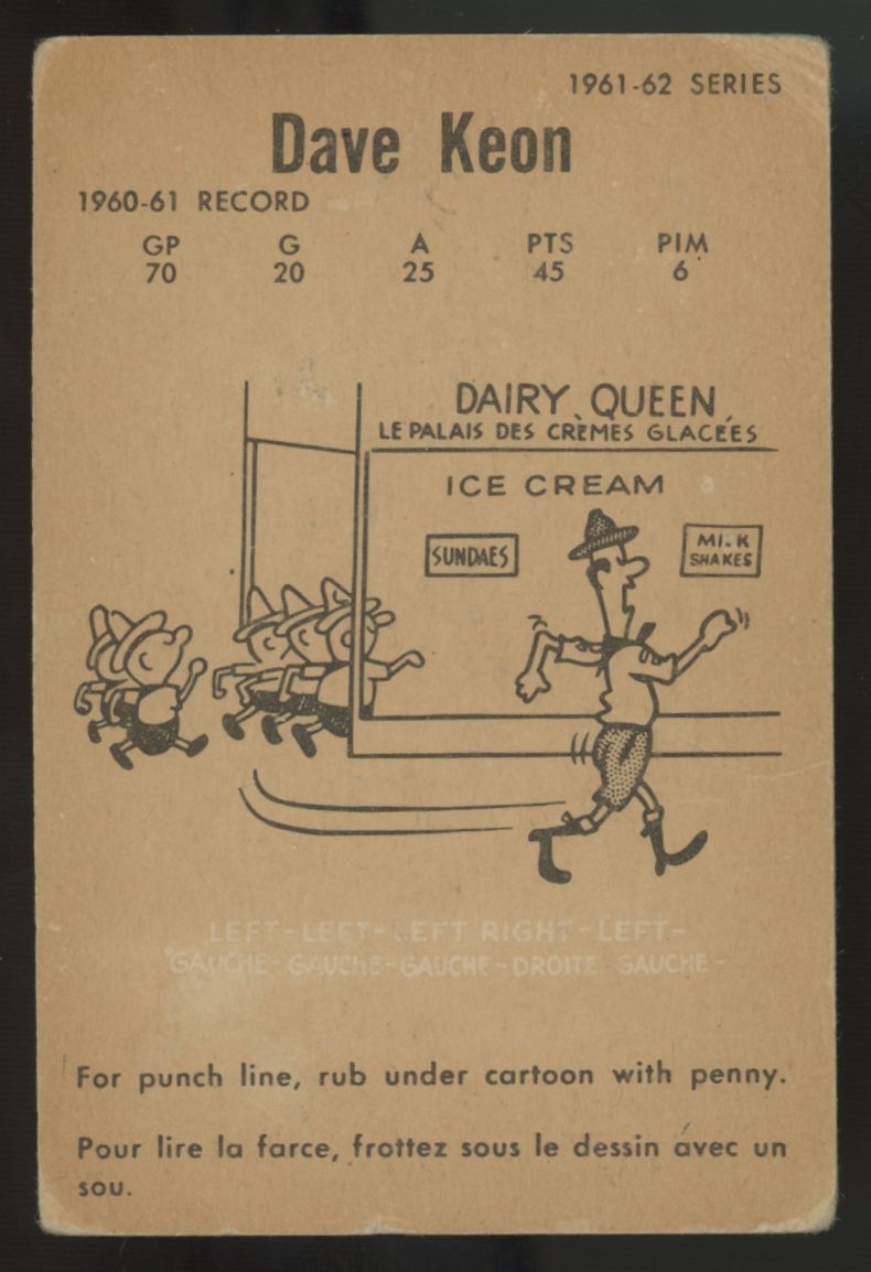 1961-62 Parkhurst Dave Keon RC #5 F/G (Creases)