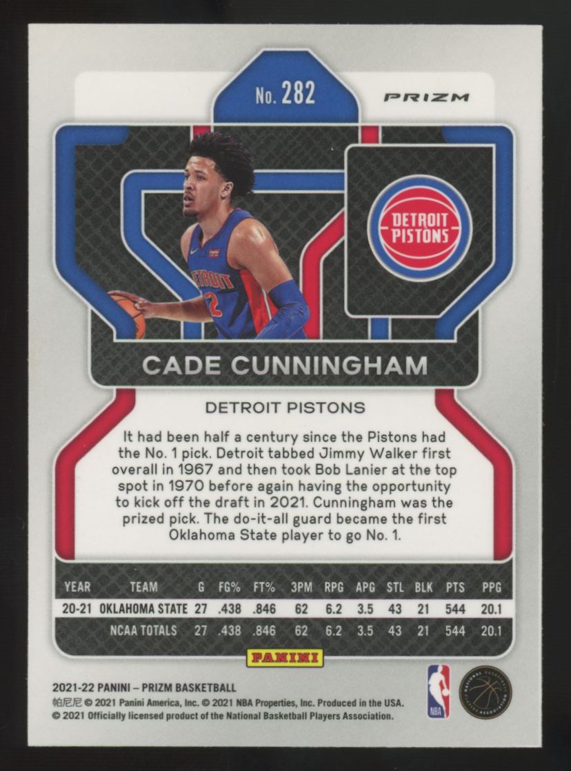 2021-22 Panini Prizm Cade Cunningham RC Red/White/Blue #282