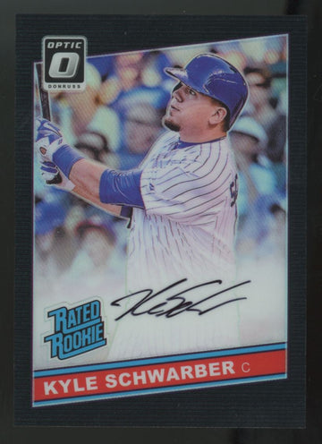 2016 Donruss Optic Kyle Schwarber RC Rated Rookie 1986 Black Auto /5 #86-KS