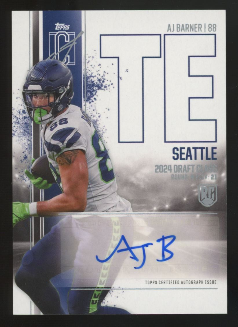 2024 Topps Signature Class AJ Barner RC Class 2 Auto #RCA-AB