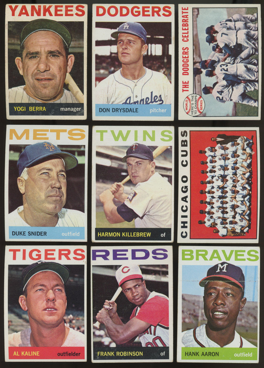 1964 Topps Baseball Near Complete Set 444/587 Overall VG-EX