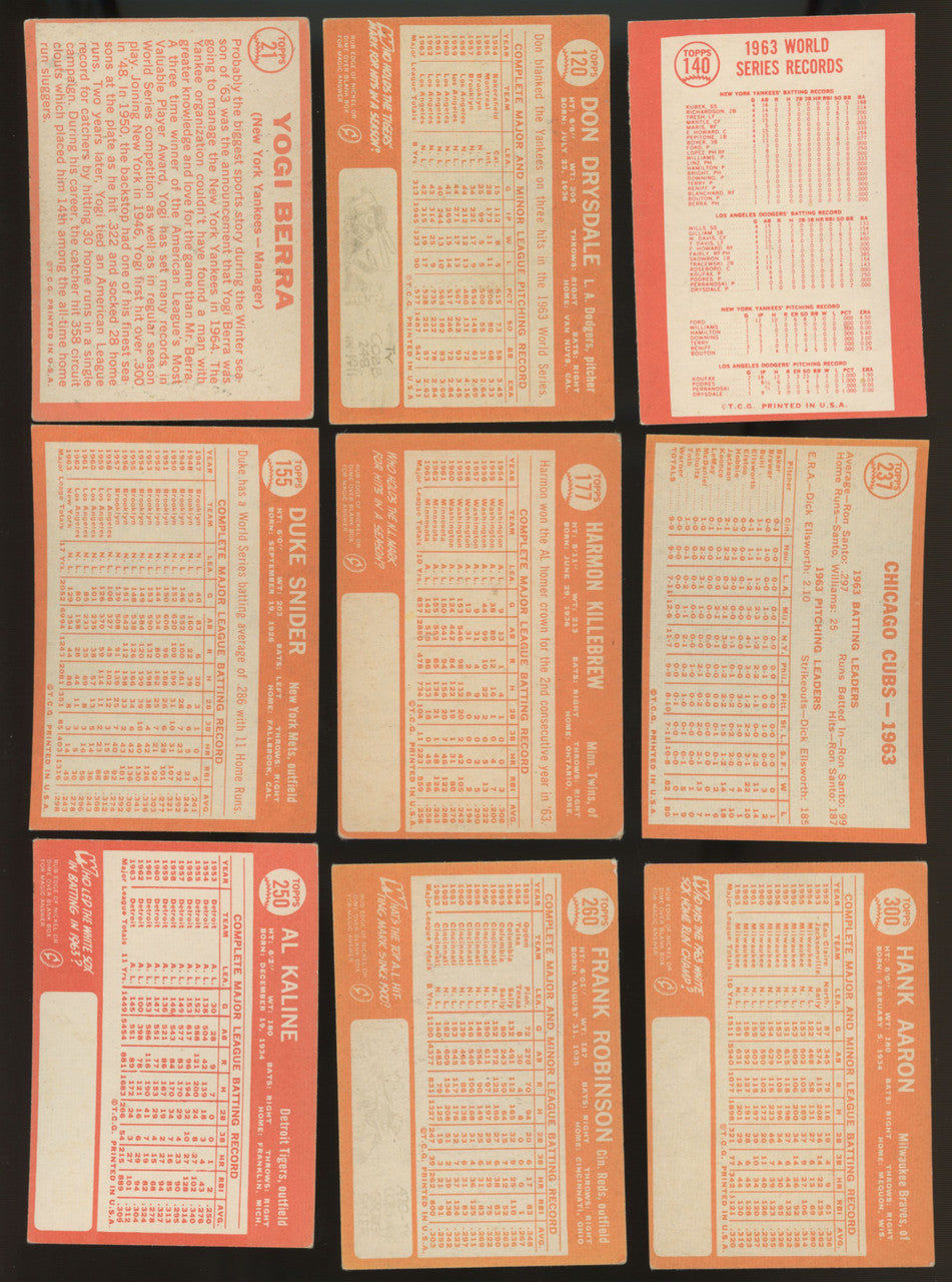 1964 Topps Baseball Near Complete Set 444/587 Overall VG-EX