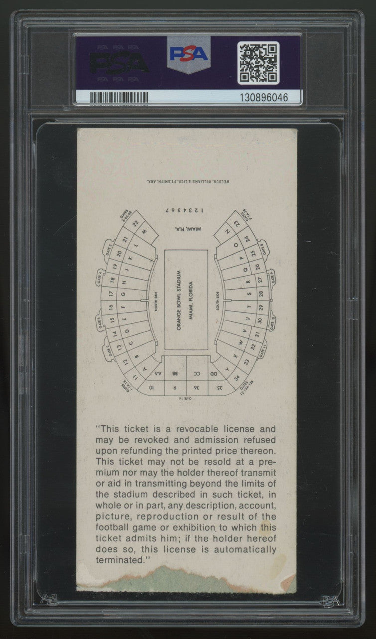 1971 Super Bowl V Ticket Stub Colts Cowboys Howley MVP PSA 3 *046