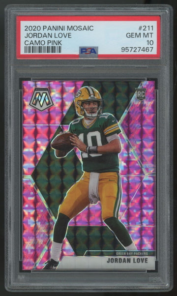2020 Panini Mosaic Jordan Love RC Camo Pink #211 PSA 10