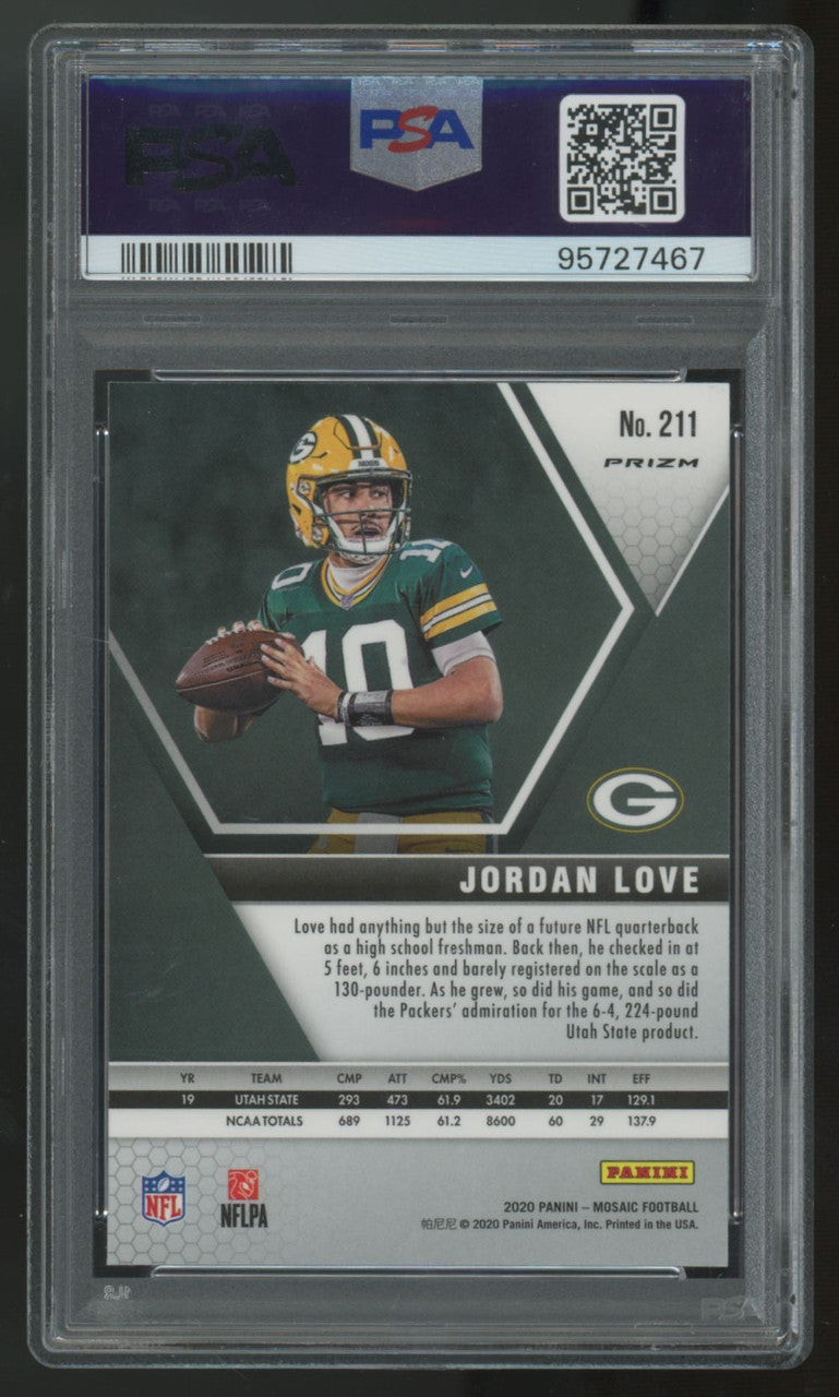 2020 Panini Mosaic Jordan Love RC Camo Pink #211 PSA 10