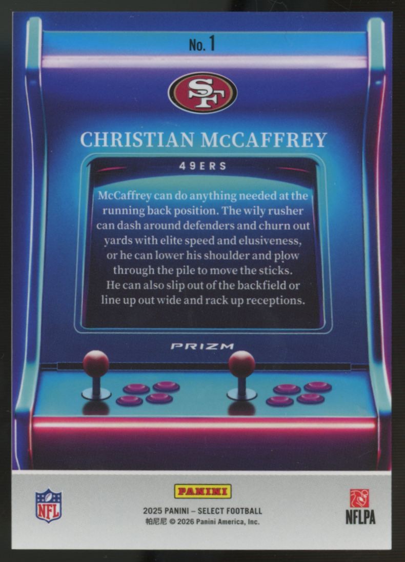 2025 Panini Select Christian McCaffrey Starcade Prizm SSP #1