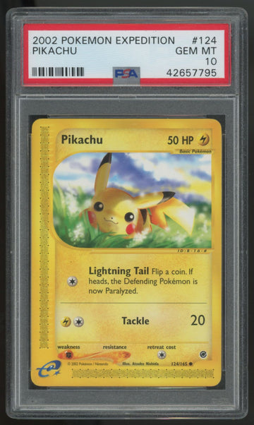 2002 Pokemon Pikachu Expedition #124 PSA 10