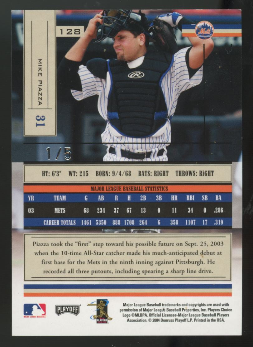 2004 Playoff Absolute Mike Piazza Spectrum Auto /5 #128