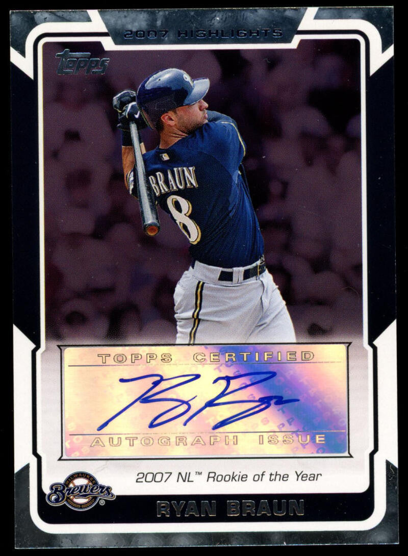 2008 Topps Ryan Braun 2007 Highlights Auto #HA-RB