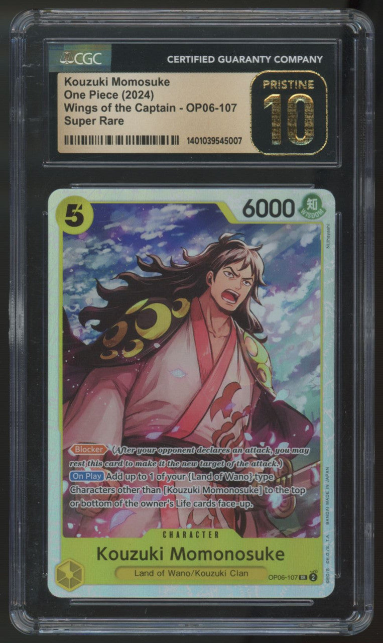 2024 One Piece Kouzuki Momonosuke #OP06-107 CGC Prinstine 10