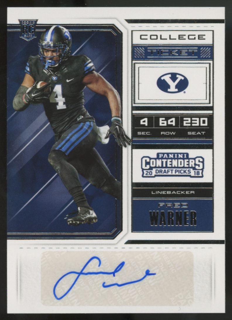 2018 Panini Contenders Draft Picks Fred Warner RC Auto #241