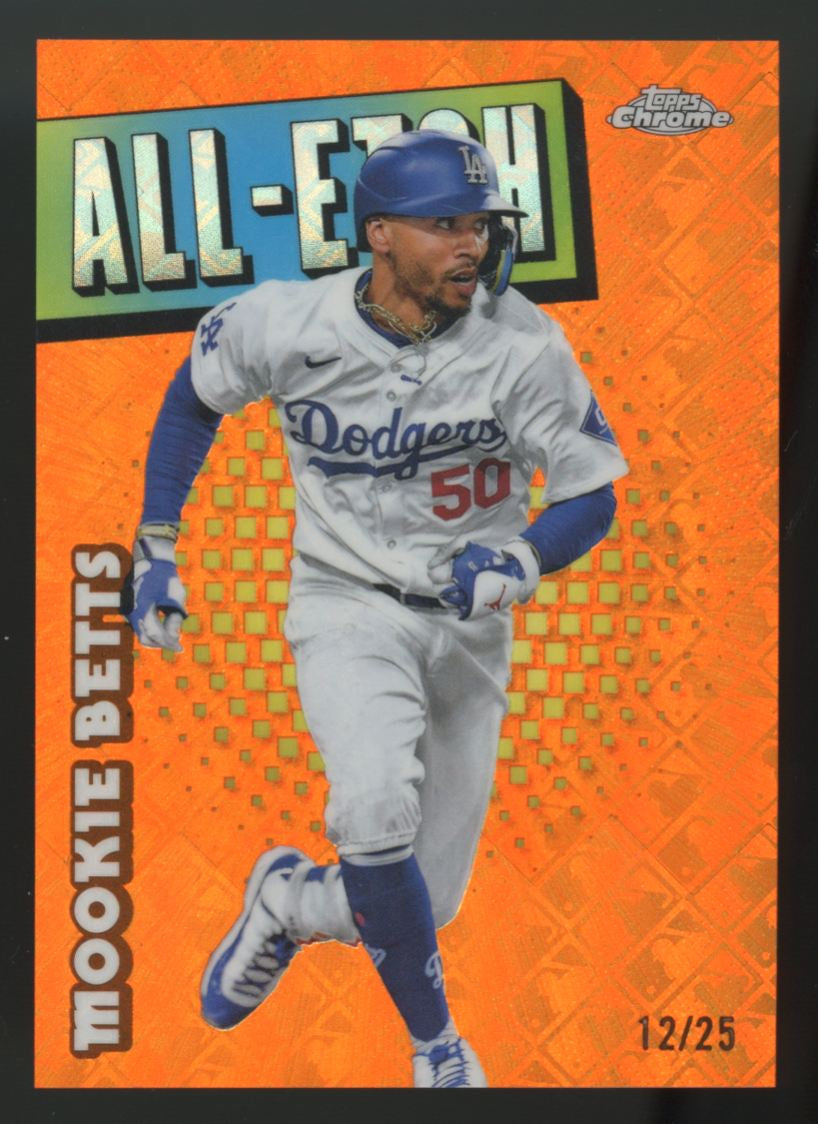 2025 Topps Chrome Logofractor Mookie Betts Orange All-Etch /25 #CAE-9