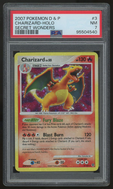 2007 Pokemon Charizard Secret Wonders Holo #3 PSA 7