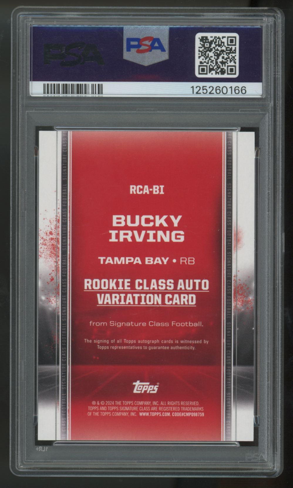 2024 Topps Signature Class Bucky Irving RC Auto Variation #RCA-BI PSA 10 10