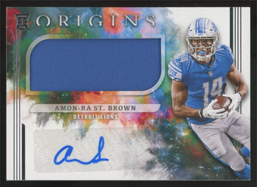2021 Panini Origins Amon-Ra St. Brown RC Jumbo Patch Auto RPA #183