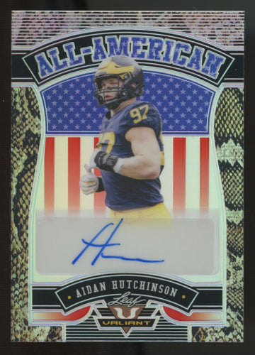 2022 Leaf Valiant Aidan Hutchinson All-American RC Auto Snakeskin /3 #AA-AH1