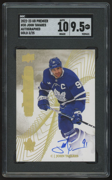 2022-23 Upper Deck Premier John Tavares Gold Auto /25 #30 SGC 9.5