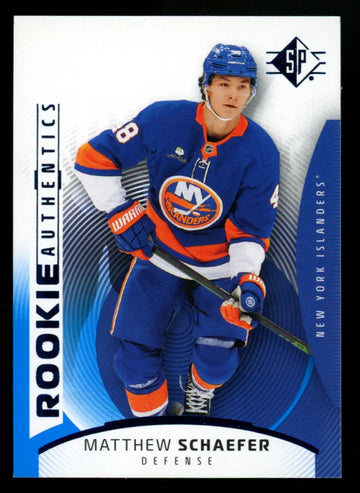 2025-26 Upper Deck SP Matthew Schaefer RC Blue Rookie Authentics #111