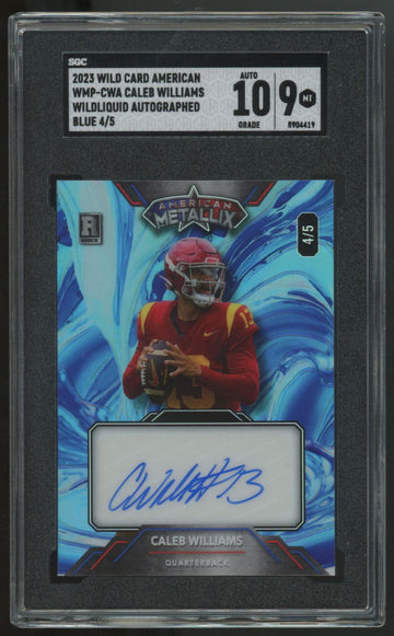 2023 American Metallix Caleb Williams RC Blue Wildliquid Auto /5 SGC 9 10