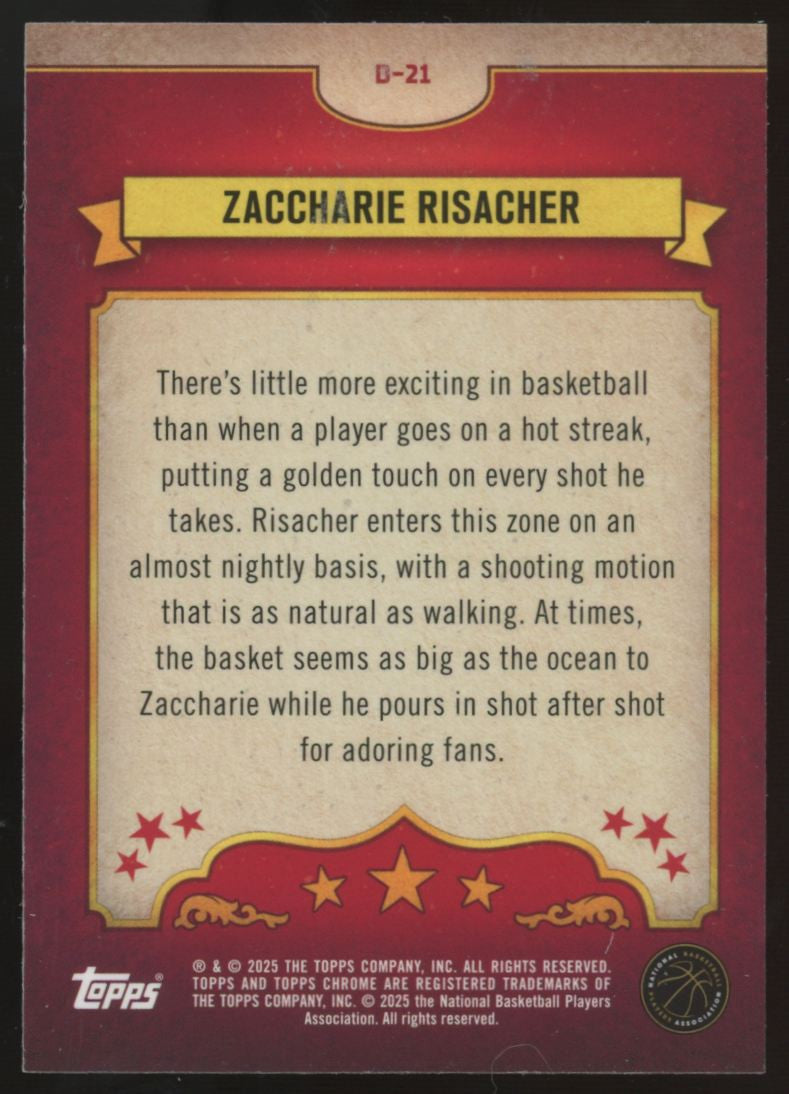 2024-25 Topps Chrome Zaccharie Risacher RC Dippers #D-21
