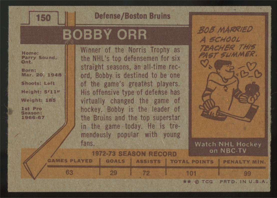 1973-74 Topps Bobby Orr All-Star #150 EX