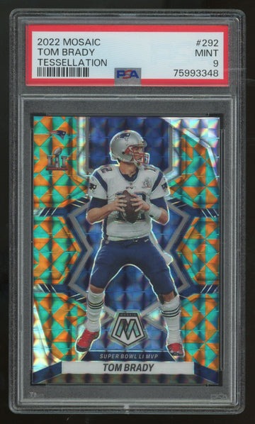 2022 Mosaic Tom Brady Tessellation Prizm /15 #292 PSA 9