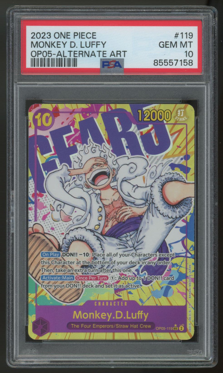 2023 One Piece Monkey D. Luffy OP05 Alt Art #119 PSA 10