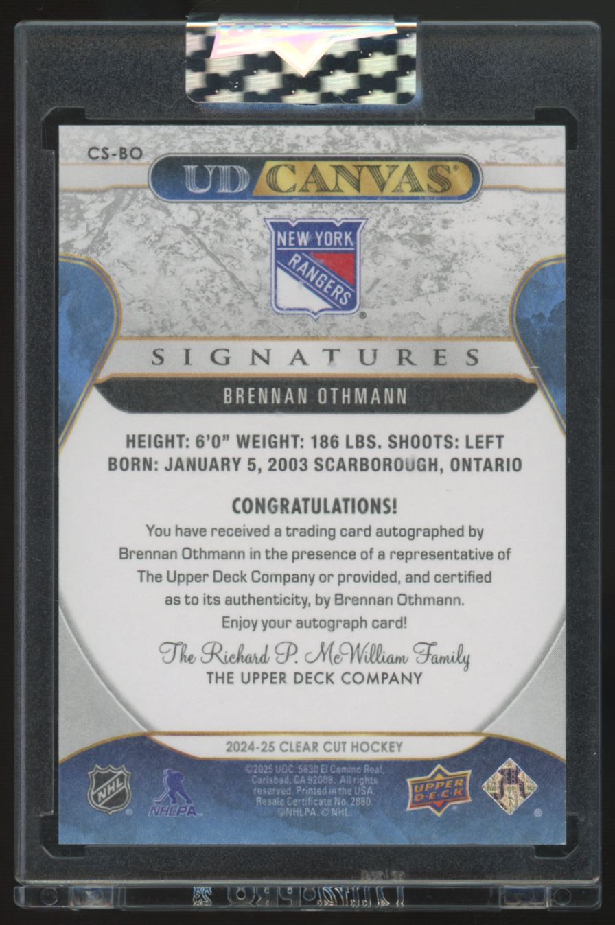 2024-25 Upper Deck Clear Cut Brennan Othmann Canvas Red Auto /78 #CS-BO