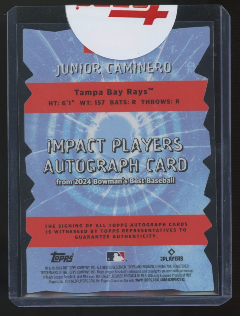 2024 Bowman's Best Junior Caminero RC Impact Players Lava Refractor Auto /50