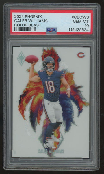 2024 Panini Phoenix Caleb Williams RC Color Blast SSP #CB-CWS PSA 10