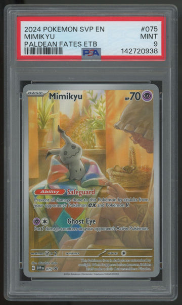 2024 Pokemon Mimikyu Paldean Fates Illustration Rare #75 PSA 9