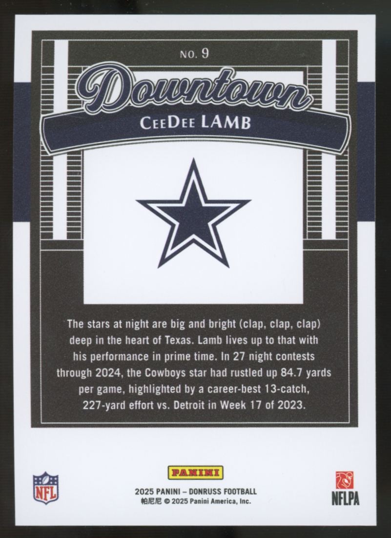 2025 Panini Donruss CeeDee Lamb Downtown SSP #9 *READ