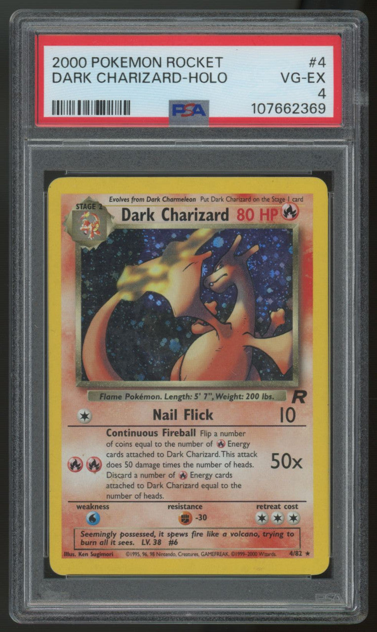 2000 Pokemon Dark Charizard Team Rocket Holo #4 PSA 4