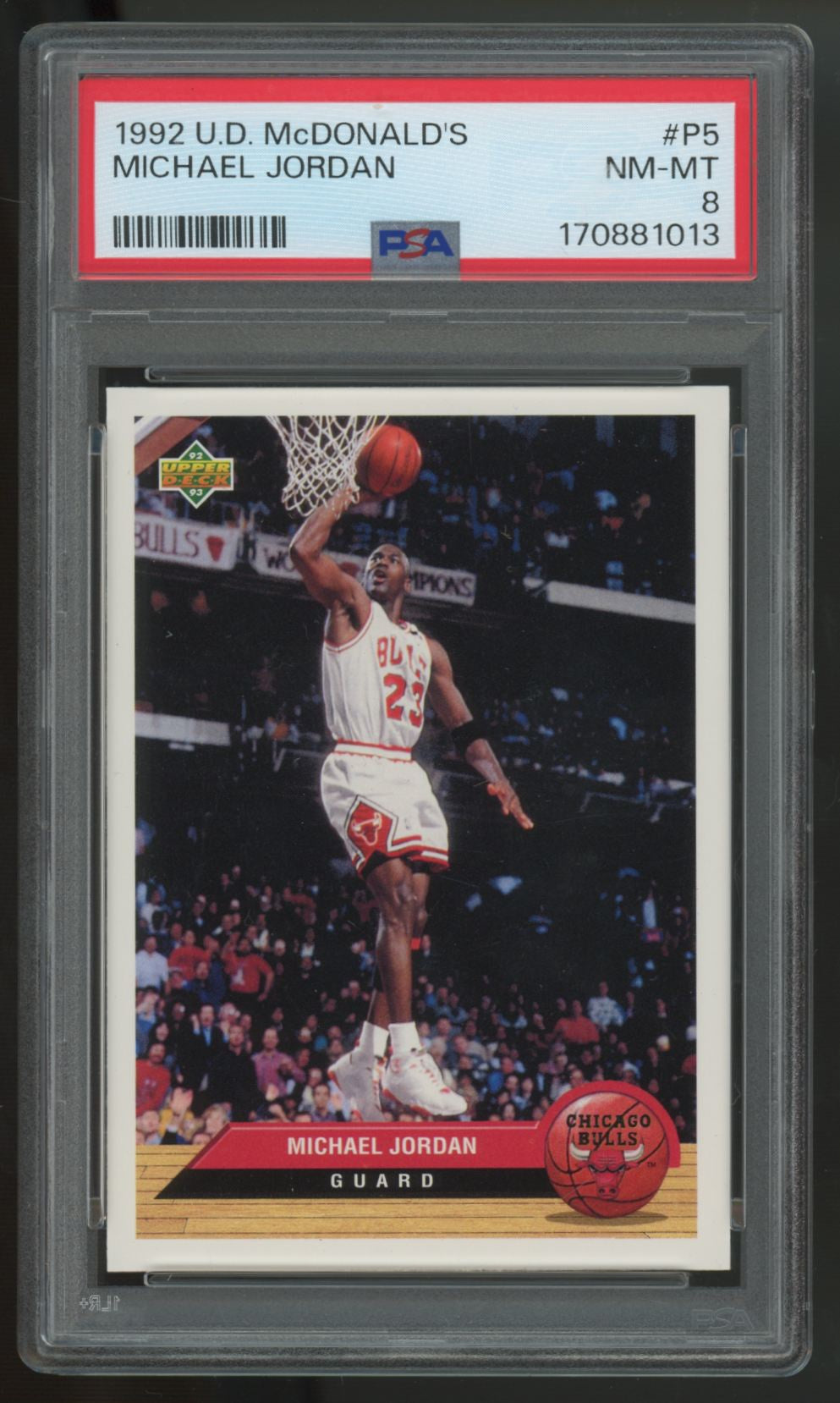 1992-93 Upper Deck McDonald's Michael Jordan #P5 PSA 8